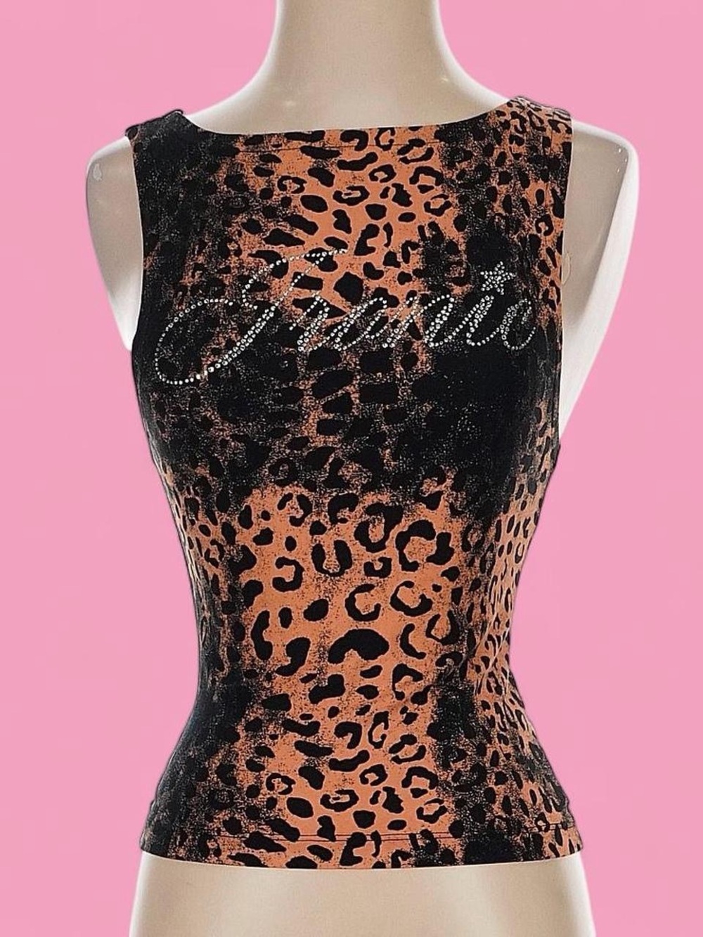 🐆 COLLUSION Leopard Racer Singlet with Iconic Hot Fix 🐆